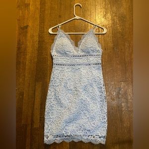 Periwinkle Crochet Cocktail Dress - Forever 21 - Worn once